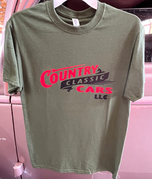 Country Classic Cars T-Shirt-Olive
