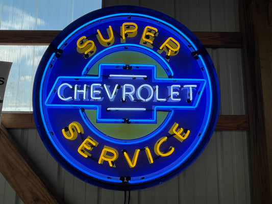 Super Chevy Neon Sign- Large round