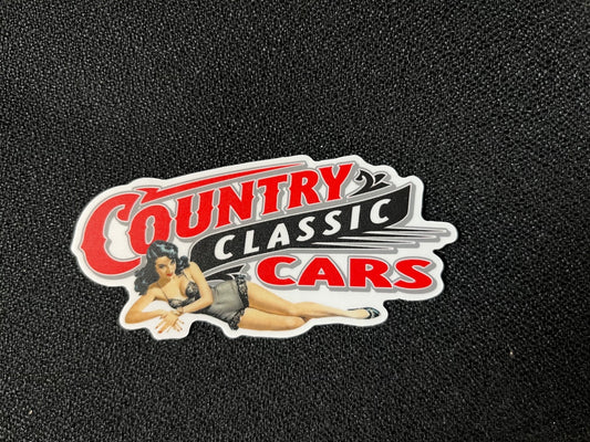Country Classic Cars Decal- Black